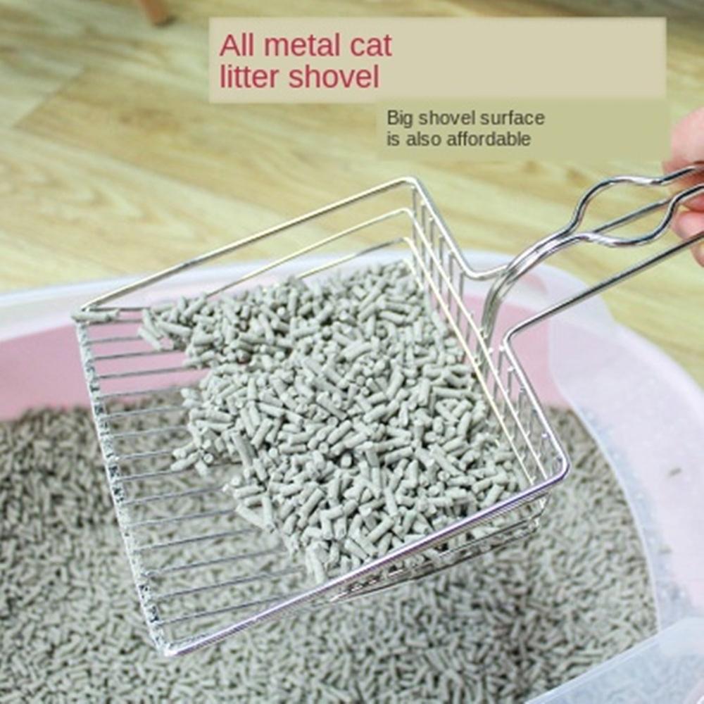 Metal Cat Litter Scoop Hollow Pet Cat Toilet Scooper with Long Handle Jumbo Cat Litter Scoop Sifter Shovel Pet Cleaning Tools
