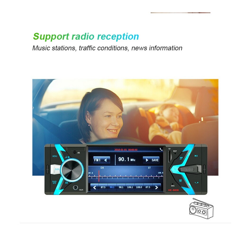 Autoradio autoradio 6608 4.1 mp5 autospeler autoradio bluetooth autoradio met achteruitrijcamera