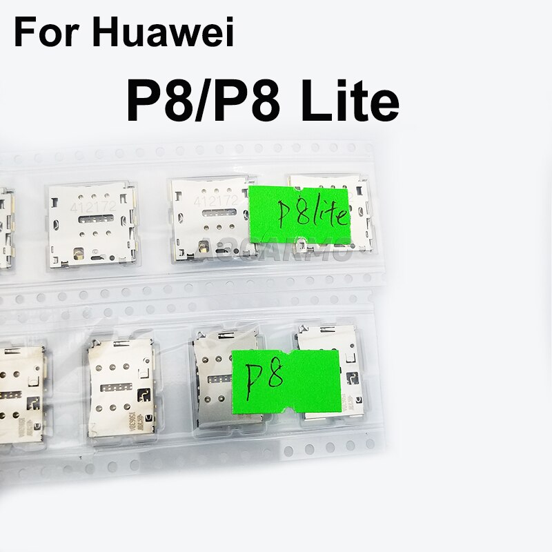 Aocarmo para Huawei P8 / P8 Lite bandeja de tarjeta Sim soporte lector ranura piezas de reparación