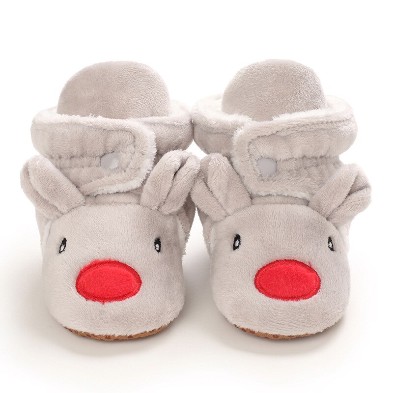Enfants hiver bébé fille chaussures bout rond bottes pour garçon coton enfant en bas âge fille neige cheville Slip-on bébé rembourré enfants bottes: gray / 7-12 mois