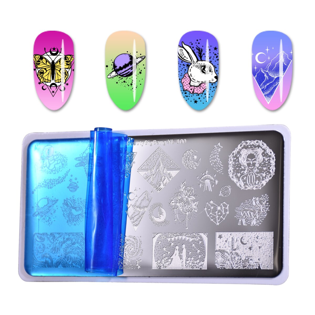 Bautybigbang Nail Stempelen Platen Star Moon Punten Stempel Voor Nagels Accessoires Sterrenhemel Stencil Nail Art Tool