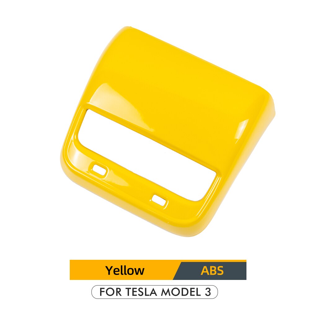 Model3 Car Rear Air Vents Outlet Cover Trim For Tesla Model 3 Accessories Carbon Fiber Parts Model 3 Tesla Model Three: Yellwo
