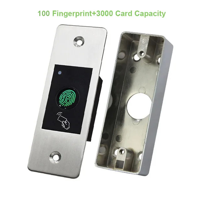 Metal Waterproof Outdoor Use Embedded Biometric Fingerprint Access Controller Standalone RFID Card Door Access Control System: Glod