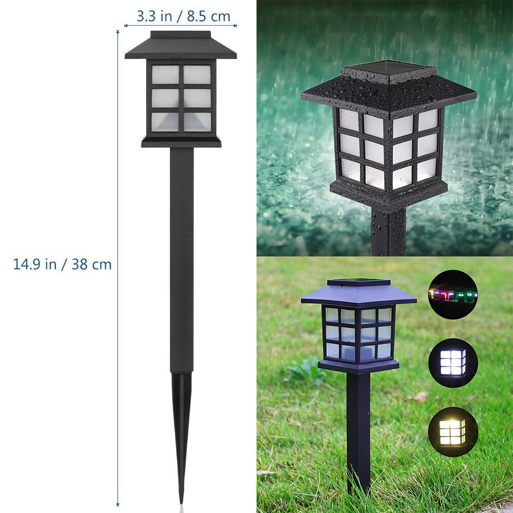 2 kpl retro led aurinkopolkuvalaisimet vedenpitävät ulkona aurinkoenergian nurmikon valot puutarhamökkiin nurmikon valo kiilapalatsin sisustusvalaisin