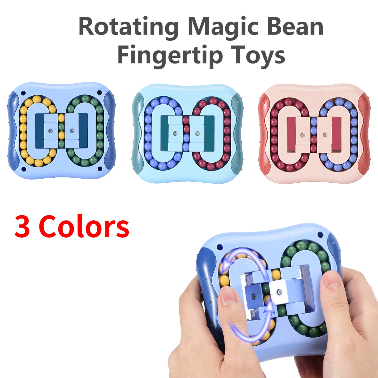 Fdget Toys Rotating Magic Bean Intelligence Fingertip Cube Children's Anti Stress Finger Gyro Magic Disk Educational Cube Toy