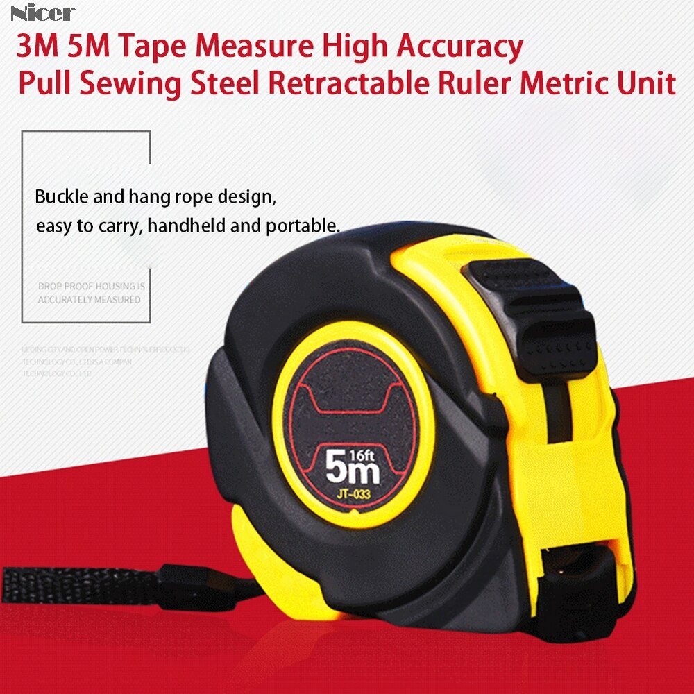 3M 5M Tape Measure Retractable Ruler Tailor Sewing Flexible Portable Gauging Tool Metric Unit Pull Tape Measure DIY Work