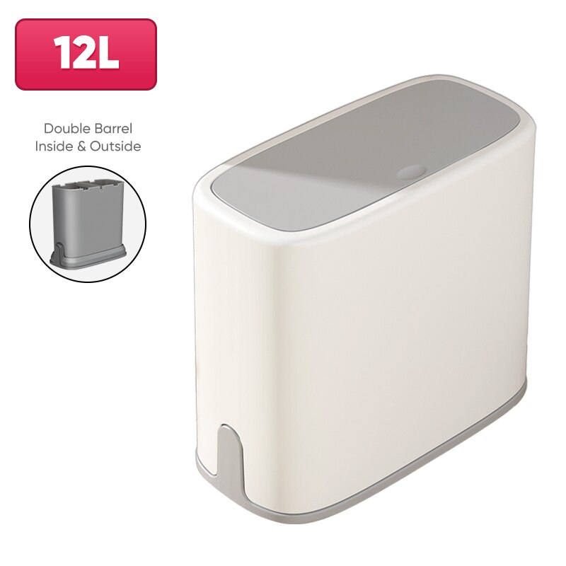 Joybos 10L Bathroom Narrow Trash Can Kitchen Recycling Trash Bins Toilet Garbage Bucket Desk Bin Table Garbage Container: Style 3