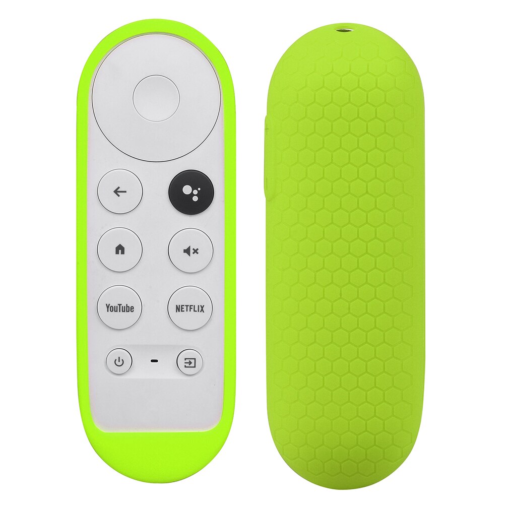 Silikone etui til chromecast google tv stemme fjernbetjening stødsikkert beskyttelsescover til chromecast stemme fjernbetjening: Grøn