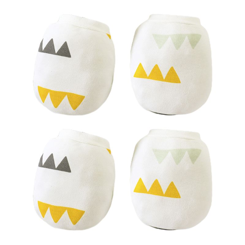 2 paires de gants anti-rayures en coton doux pour bébé, motif dessin animé, protection du visage pour nouveau-né, mitaines anti-rayures, protège-mains pour bébé: 3