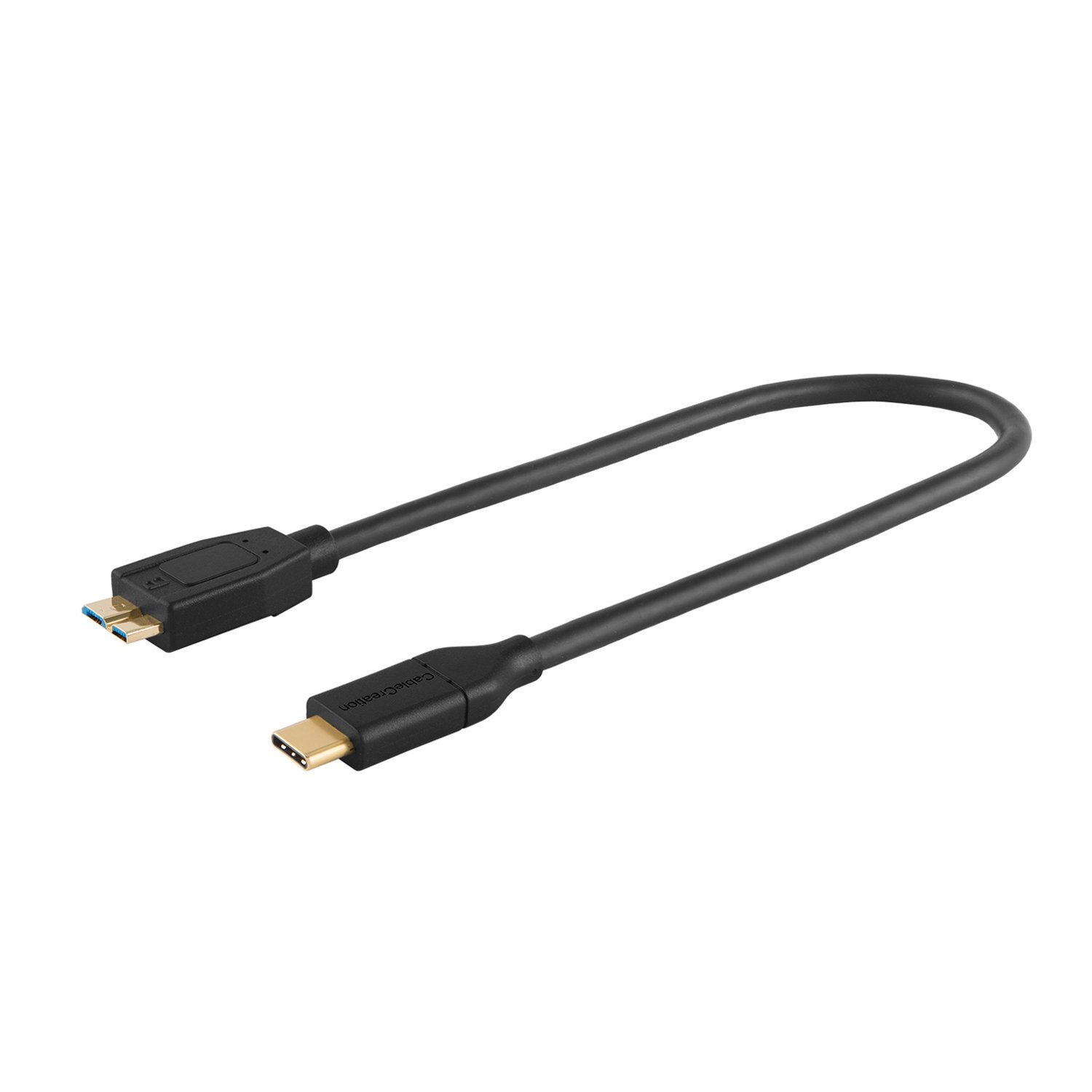 USB C to Micro B 3.0 Cable (Gen2/ 10Gbps), 1ft USB 3.1 External Hard Drive Cable, Compatible with MacBook (Pro): Black