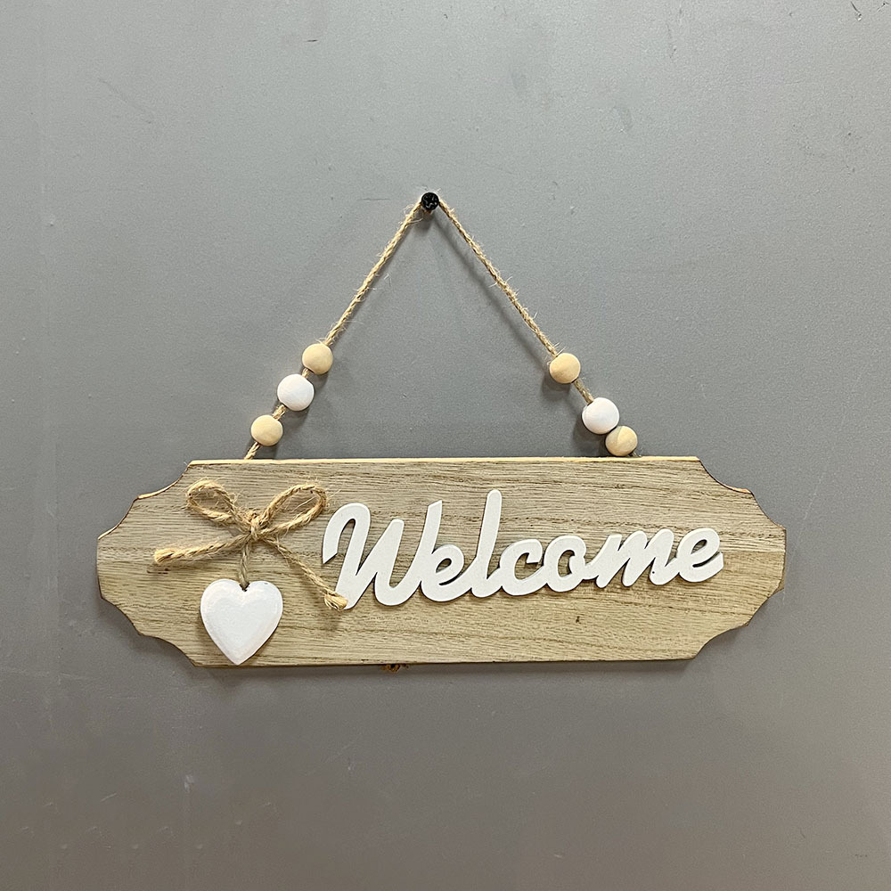 Letrero de madera para puerta Delantera, cartel de bienvenida, decoración del hogar, arco: Azul