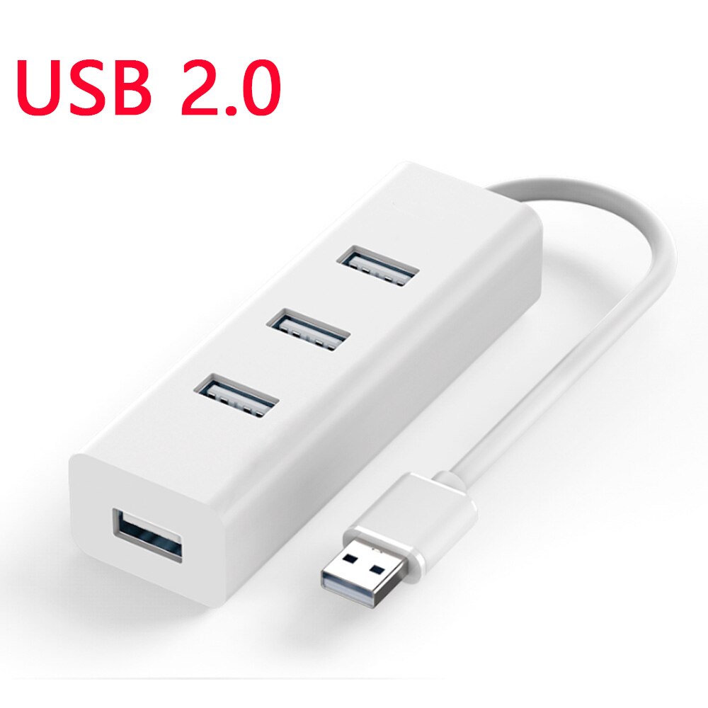 hub til usb 3.0 2.0 3.1 4 bærer multi splitter usb adapter utvidelseskabel til bærbar stasjonær datamaskin pc tilbehør usb hub: Hvit hub 2.0