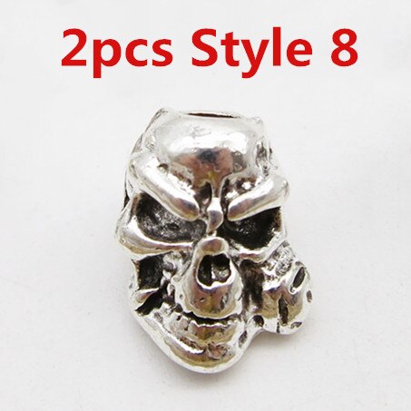 2pcs-7pcs skull styles viking hair braid dread dreadlock beard beads tube rings approx 4.5-5.5mm hole for hair accessories: 2pcs Style 8