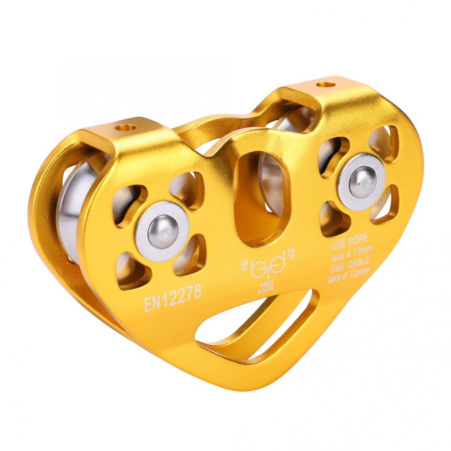 30KN Dual Pulley Zip Line Rescue Cable Trolley Outdoor Rock Climbing Equipment Outdoor Climbing Dual Pulley Accessories: C