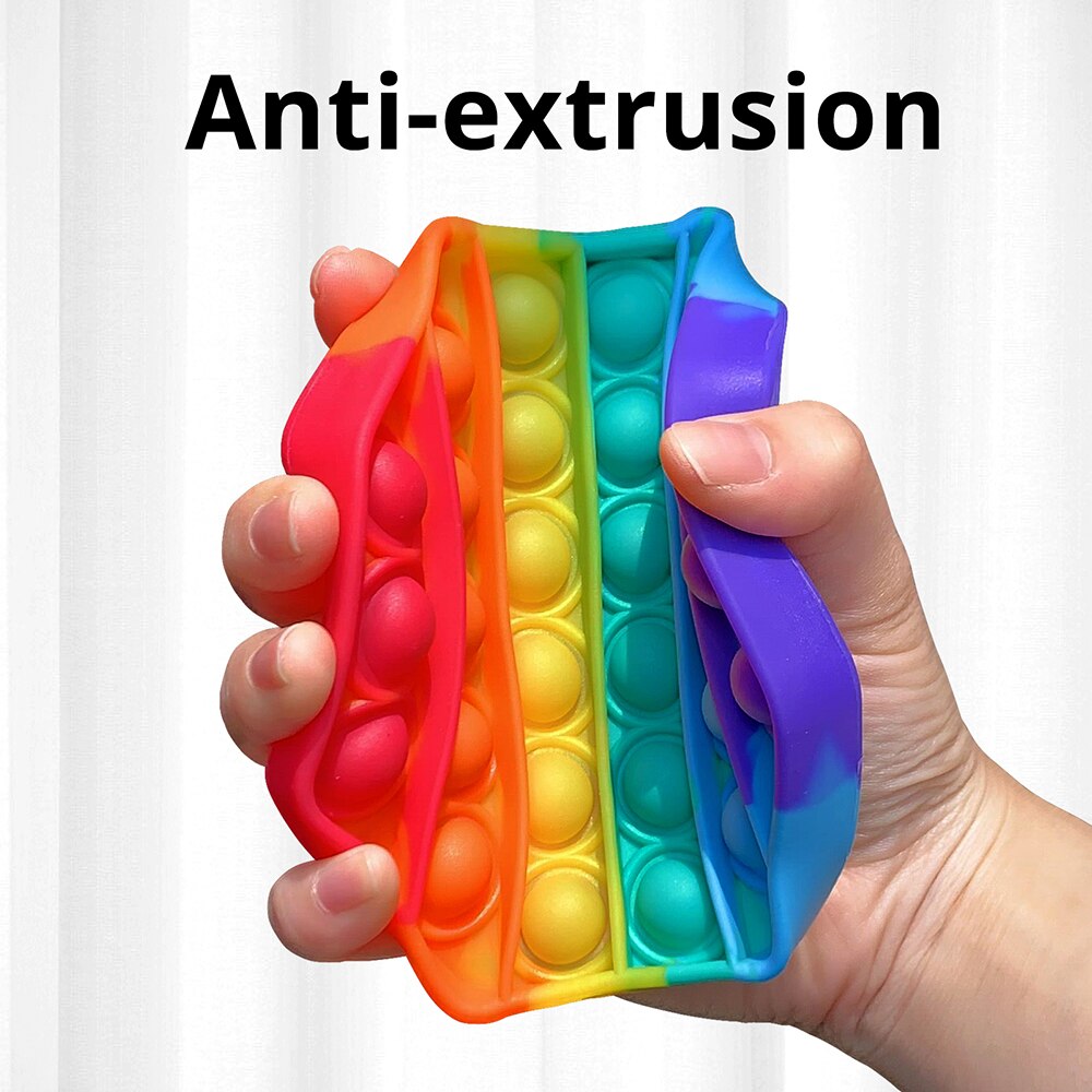Regenbogen Push Pop Es Zappeln Spielzeug Angst Entlasten Stress Blase Sensorischen Autismus Stressabbau