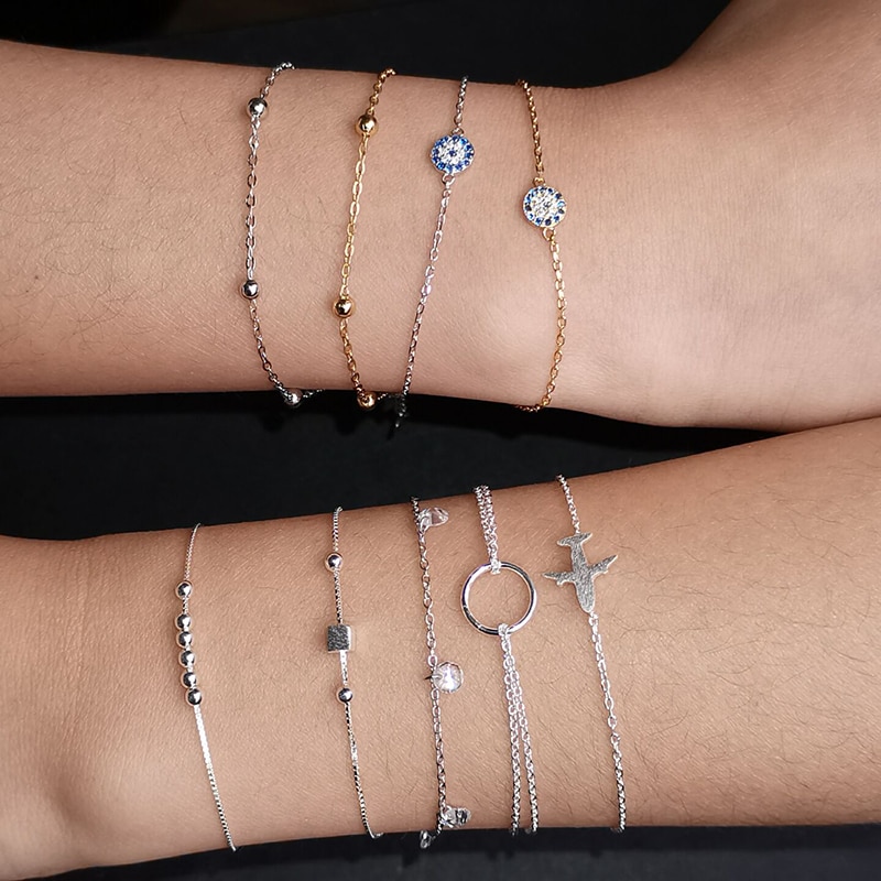 INZATT-pulsera de plata de primera ley con circón para mujer, brazalete, plata esterlina 925, Circonia cúbica, zirconia, circonita, zirconita, estilo minimalista, hip hop,