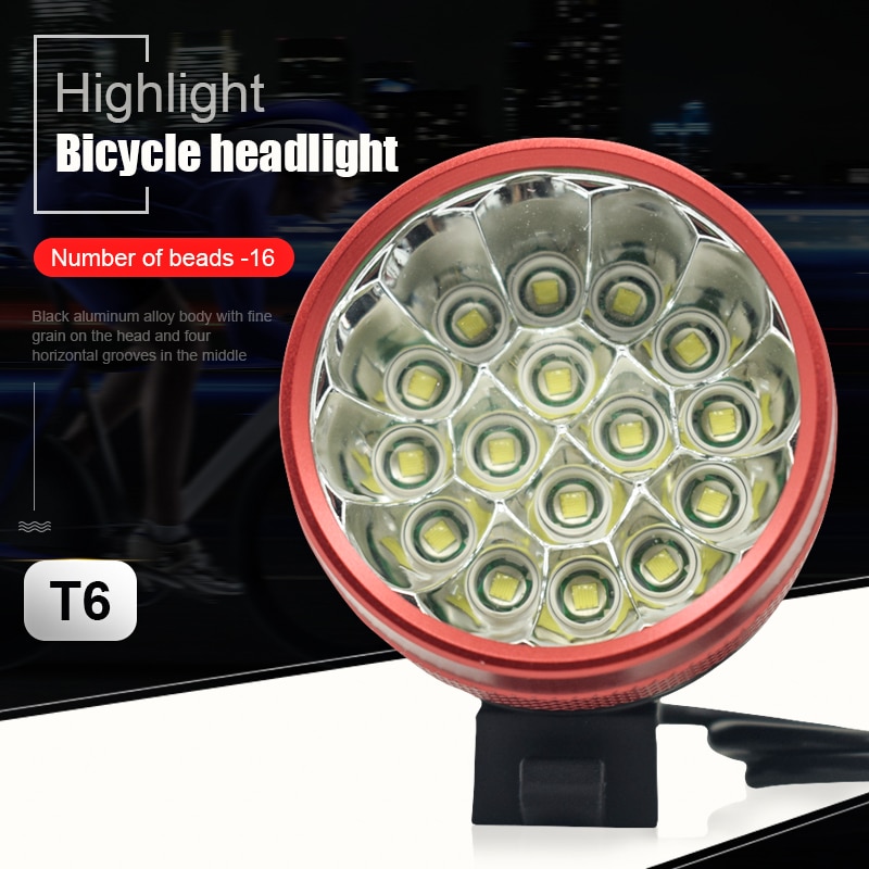 40000 Lm 16 * T6 Led Fiets Licht Voorlamp Veiligheid Koplamp Fiets Licht Outdoor Mountain Night Riding Farol Bike