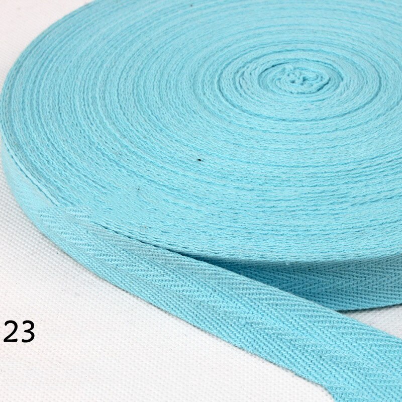 45Meters 10mm Cotton Herringbone Webbing Bias Binding Tape Bag Lable Ribbons for Wrapping Clothes Sewing Accessories DIY Craft: 25 sky blue