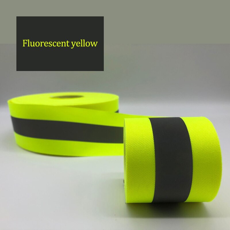 High Visibility Reflective Tape Strip, Fabric Florescent Reflective Safety Tape Sew-on Warning Safety Trim