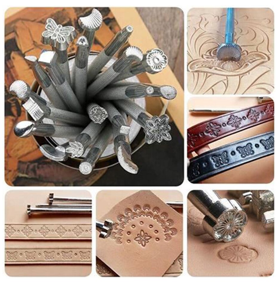 Martello Per Lavorazione Pelle In Nylon E Cuoio - Set Artigianale Con Manico In Legno Per Cucire, Timbrare E Modellare