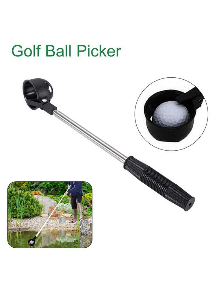 Golf Ball Picker With Automatic Locking Spoon Cup Golf Ball Picker Stainless Steel Retractable Ball Retriever Sucker Tool