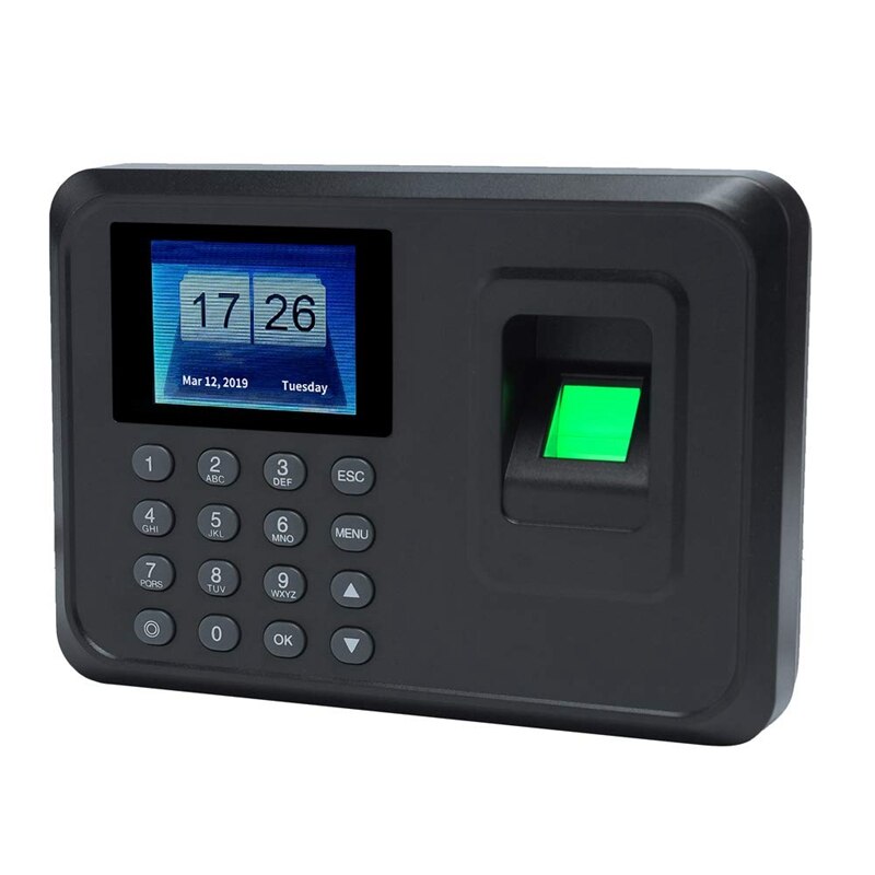 US Plug,H1 Intelligent Biological Fingerprint Password Attendance Machine Employee Sign-In Recorder