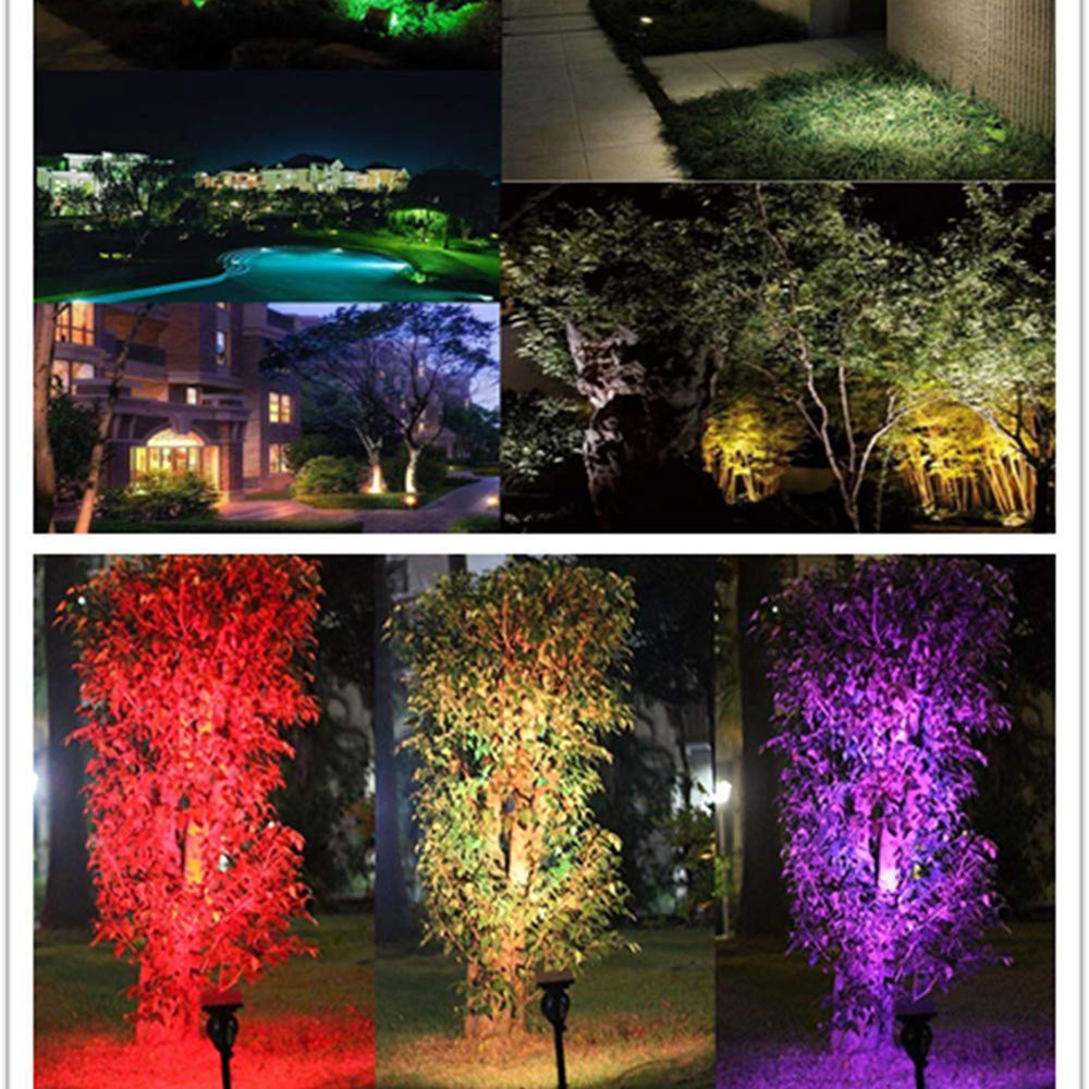 16 LED Solar Spotlight Plants Grow Lawn Flood Light Garden Outdoor 4 Color In Wall Lamp Landscape Light For Patio Decor