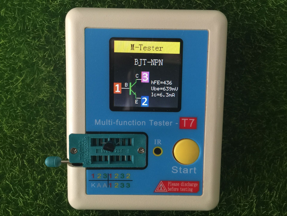 T7 transistor tester tft diode triode kapacitans meter lcr esr meter npn pnp mosfet ir multifunktion tester multimeter