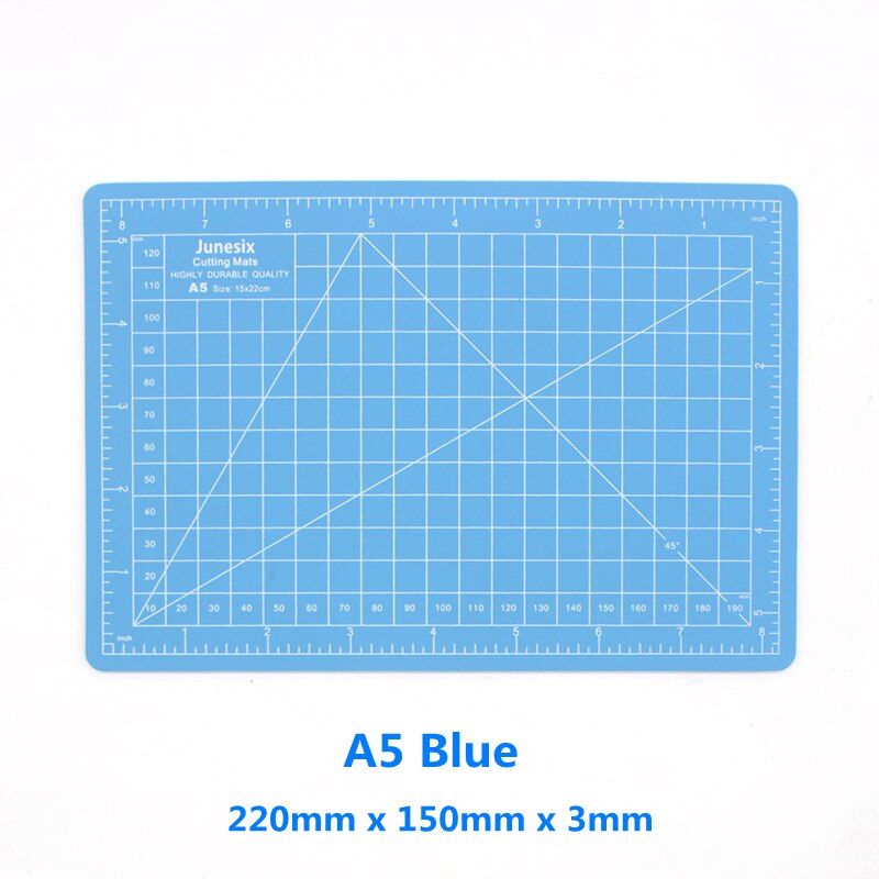 A3 A4 A5 Double Face PVC Tapis De Coupe Auto-Guérison Compatible Lame Rotative Marteau Trou Poinçons ARTISANAT CUIR BRICOLAGE Outils De Couture: A5 Blue