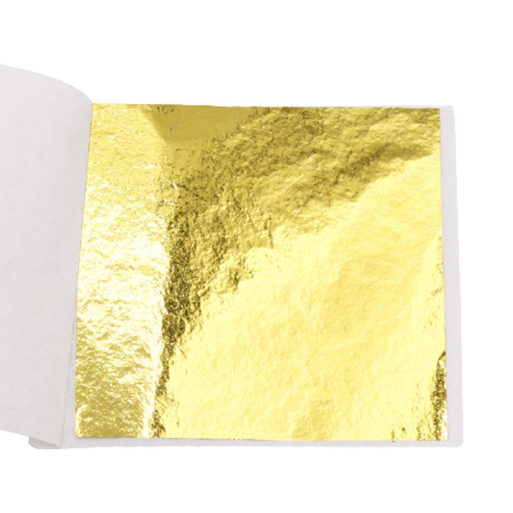 100pcs Slip Films DIY Gold Foil Paper Double Sided Decor Paper Sheets Leaf DIY Leaves Decoration Paper Gilding Crafts Desig W5E9