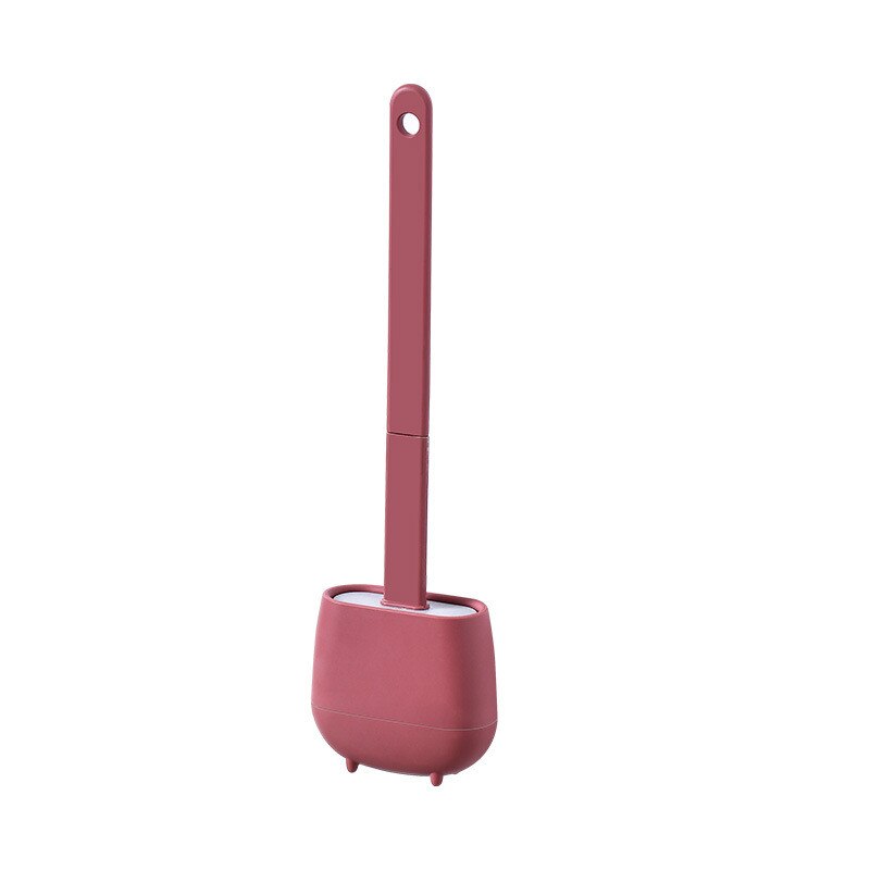 Toiletborstel Set Thuis Wall Mounted Plastic Hoek Wc Borstel Lange Steel Borstel Met Houder Badkamer Wc Accessoires: Red