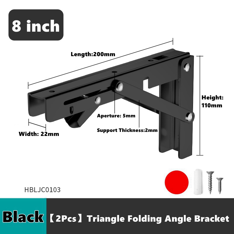 2 stk. foldbare hyldebøjler kraftige sammenklappelige hyldebøjler i rustfrit stål til bænkebord, pladsbesparende gør-det-selv-beslag: Burgunder
