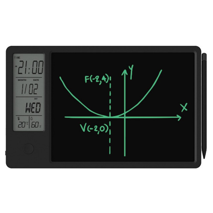 Adiwo 8 Pouces LCD Horloge Numérique Calendrier Multilingue Télécommandée Dimmable avec Date, Jour et Heure Cadre Photo Numérique pour Personnes avec Maladie d'Alzheimer