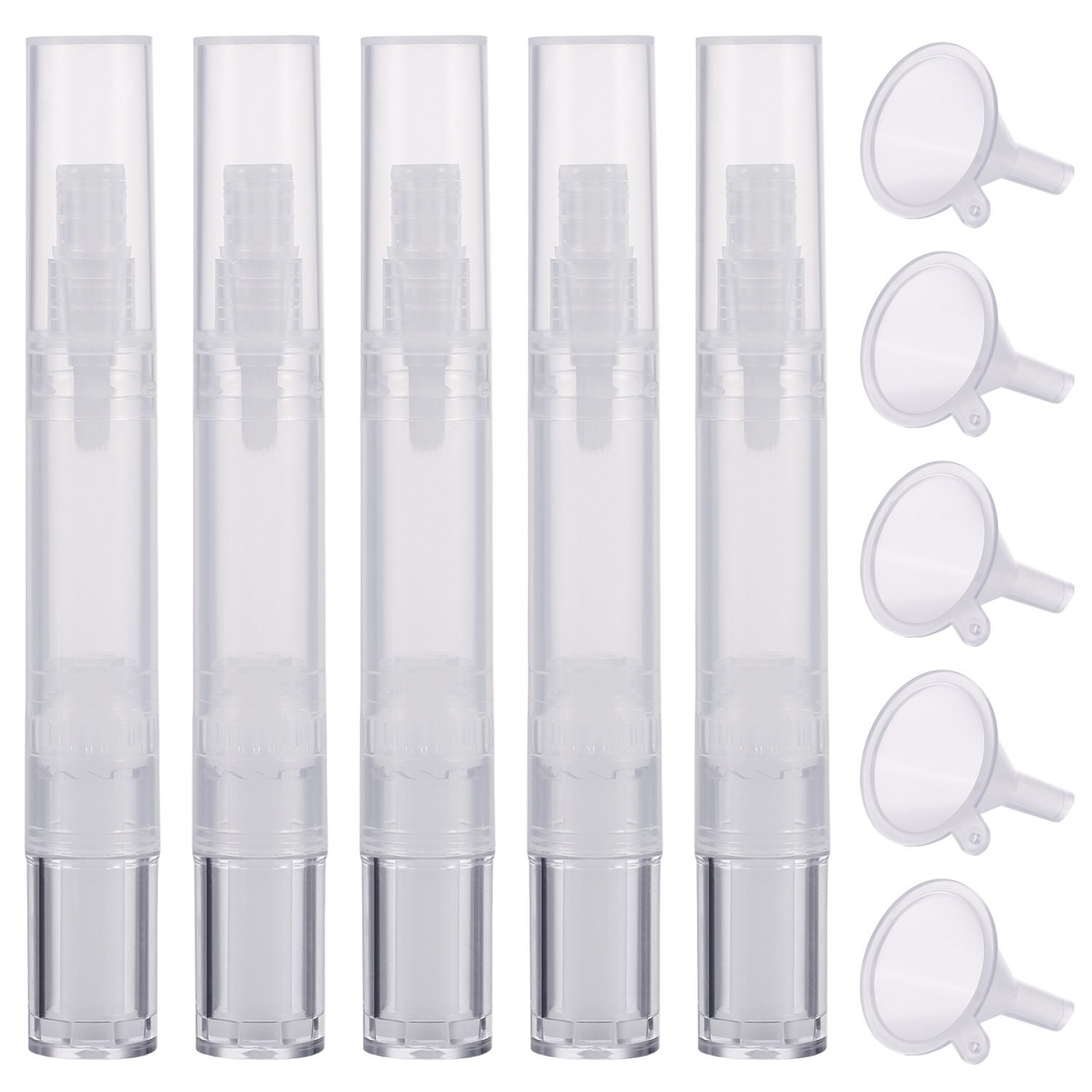 5 stk 3ml negleolie pen twist penne øjenvipper vækst væske tomme rør beholder applikatorer tube med børste spids nail art værktøj
