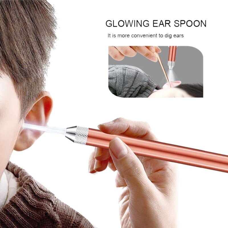 Ear Pick Set,7 PCS Stainless Steel LED Light Earwax Removal Tool Kit for Ear Cleaning with Storage Case