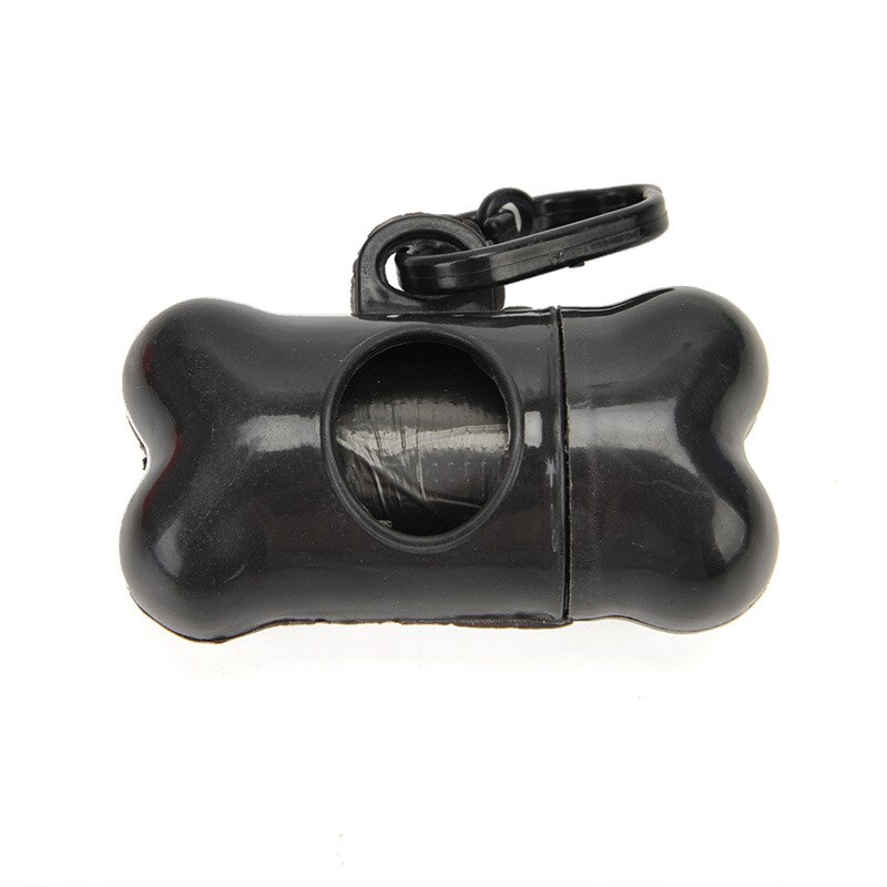 Pet Garbage Bag Storage Box Out Dog Poop Cleaning Storage Bag Bone Plastic Pet Small Dog Outdoor Garbage Poop Dispenser: Black