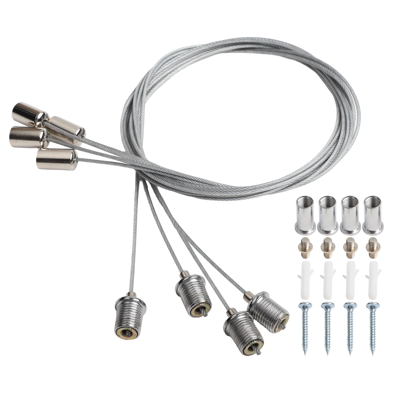 Para montagem no teto 1m cabo de aço acessórios kit ajustável teto luzes led painel lâmpada montagem cabo fio montagem kit