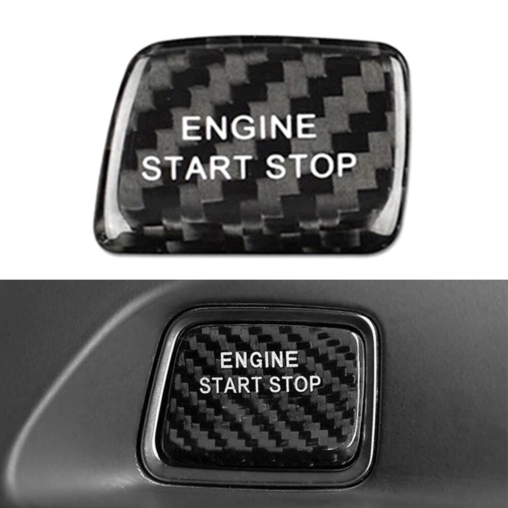 Voor Chevrolet Camaro Auto Koolstofvezel Motor Start Stop Knop Cover Keyless Decoratie Stickers Rood/Zwart