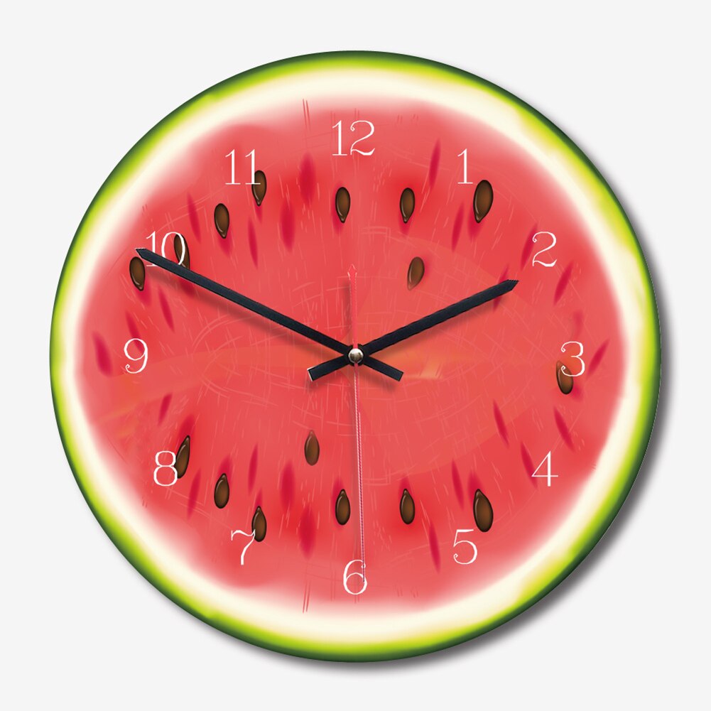 Fruit horloge murale Lime moderne cuisine citron horloge montre décor à la maison salon horloge fruits tropicaux mur Art montres: D