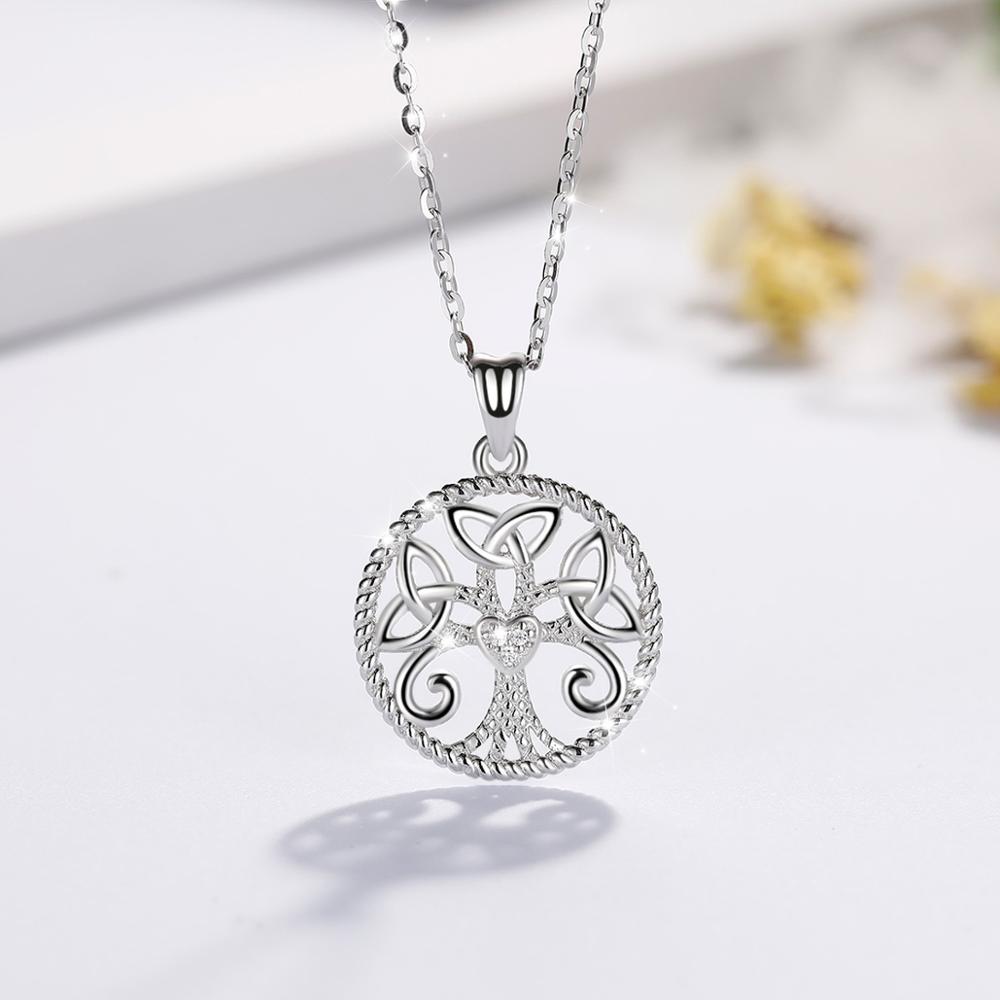 EUDORA collana con ciondolo albero della vita in argento Sterling 925 nodo celtico irlandese mirtillo gioielli in argento per donne ragazze CYD113