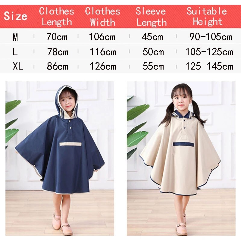 Chubasquero Impermeable para niños y niñas, Poncho con capucha, Impermeable, Japón