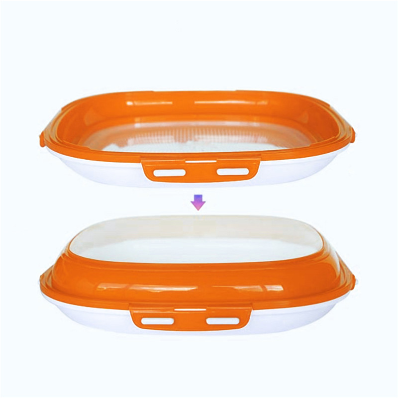 Double-sided Buckle Food Preservation Storage Tray Stackable Kitchen Preservation Container Refrigerator Preservation Tray: Orange Square