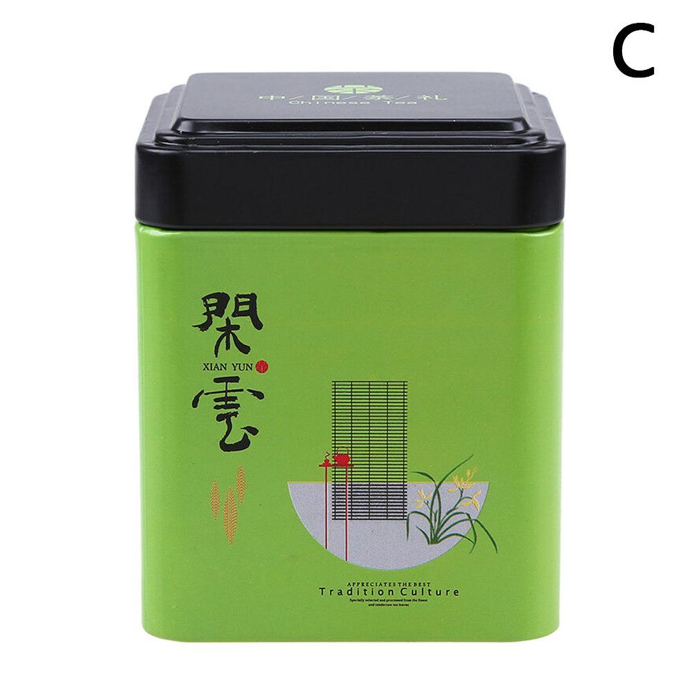 1Pc Candy Tin Containers Storage Box Sealed Coffee Kitchen Airtight Organizer Metal Storage Powder Container Cans Container X6A9: C