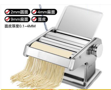 Rustfrit stål pasta elektrisk manuel dobbelt brug nudelmaskine håndlavet spaghetti nudler pressemaskine rulle dejskærer: Lavendel