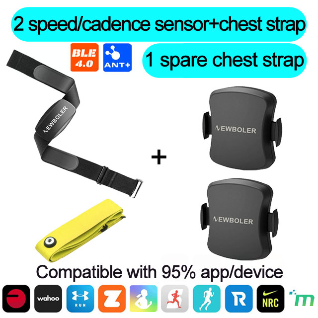 NEWBOLER Heart Rate Monitor Chest Strap Bluetooth 4.0 ANT Fitness Dual Mode Sensor Compatible Belt Wahoo Polar Garmin Bryton