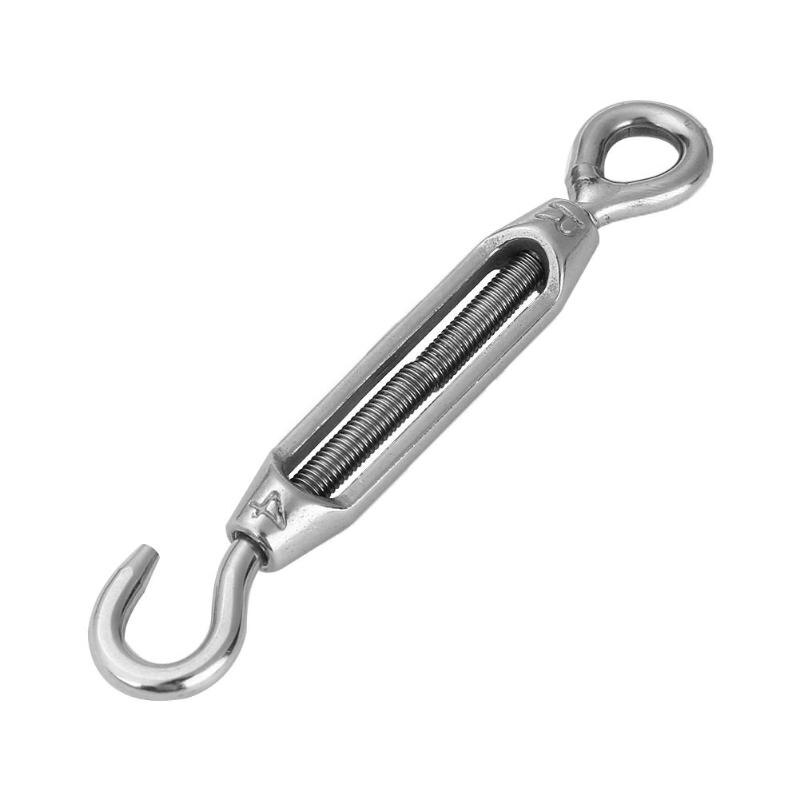 304 Stainless Steel Wire Hook Eye Turn Buckle Wire Rope Tensioner Hardware Parts Used for Tightening and Binding Ropes