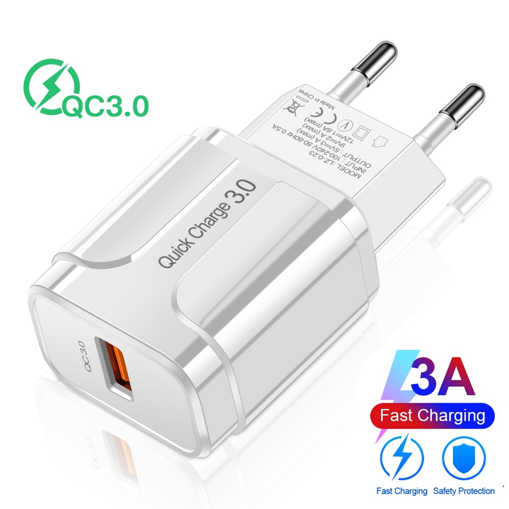 Cargador de teléfono USB de carga rápida 3,0 para Samsung S9, Huawei, tableta, Cargador Universal, UE, EE. UU.