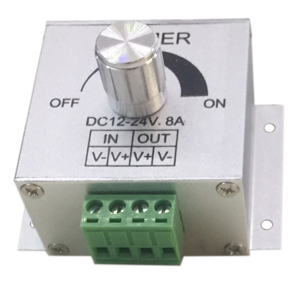 Aluminum DC12-24V 8A LED Strip Dimmer PWM Dimming Controller for LED Lights Lamps or Ribbon Adjustable Control