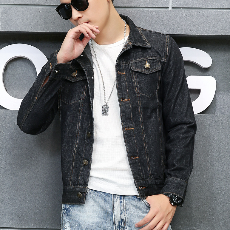 Forår efterår herre denim jakke herre trendy bomber ripped denim jakke mandlige cowboy jeans jakker 4xl: 801 sorte / L