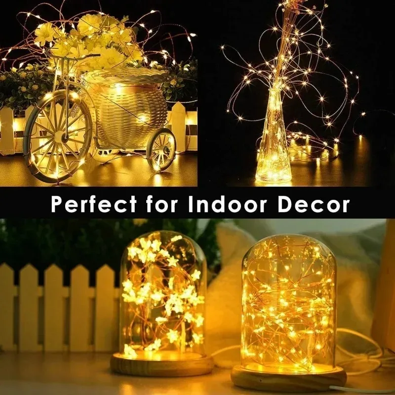 Guirnalda de luces Led USB, 5M/10M/20/30M, telecontrol, 8 modos, luces de Control remoto, guirnaldas de hadas, lámparas de decoración para bodas, Navidad y vacaciones